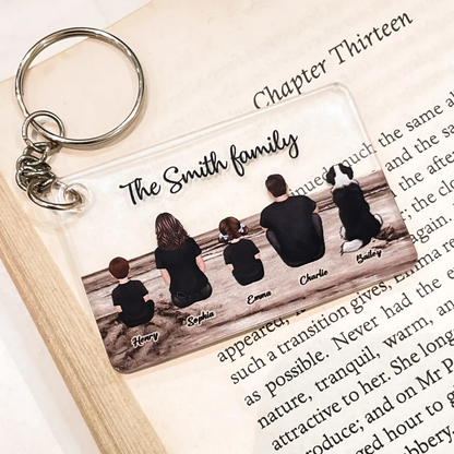 Porte-clés acrylique avec 1-10 membres de la famille