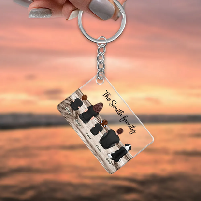 Porte-clés acrylique avec 1-10 membres de la famille