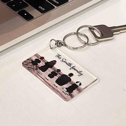 Porte-clés acrylique avec 1-10 membres de la famille