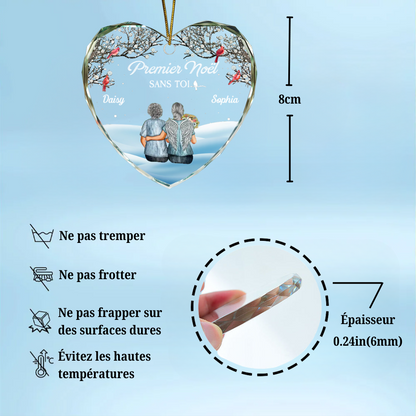 Noël sans toi – Ornement en verre personnalisé, décoration de sapin en mémoire