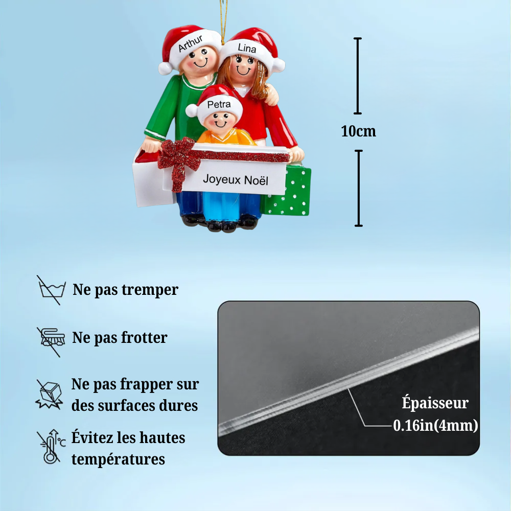 Décorations de Noël Famille avec cadeaux avec cadeaux 3-5 noms