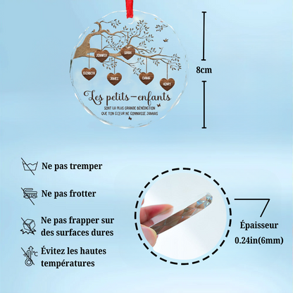 Pendentif de Noël personnalisé Arbre généalogique avec noms pour la famille
