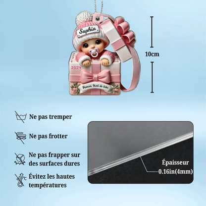 Ornement acrylique plat 2D personnalisé - Cadeau pour bébé