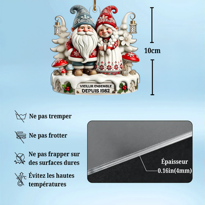 vieillir ensemble depuis-– Couple de lutins Pendentif de Noël