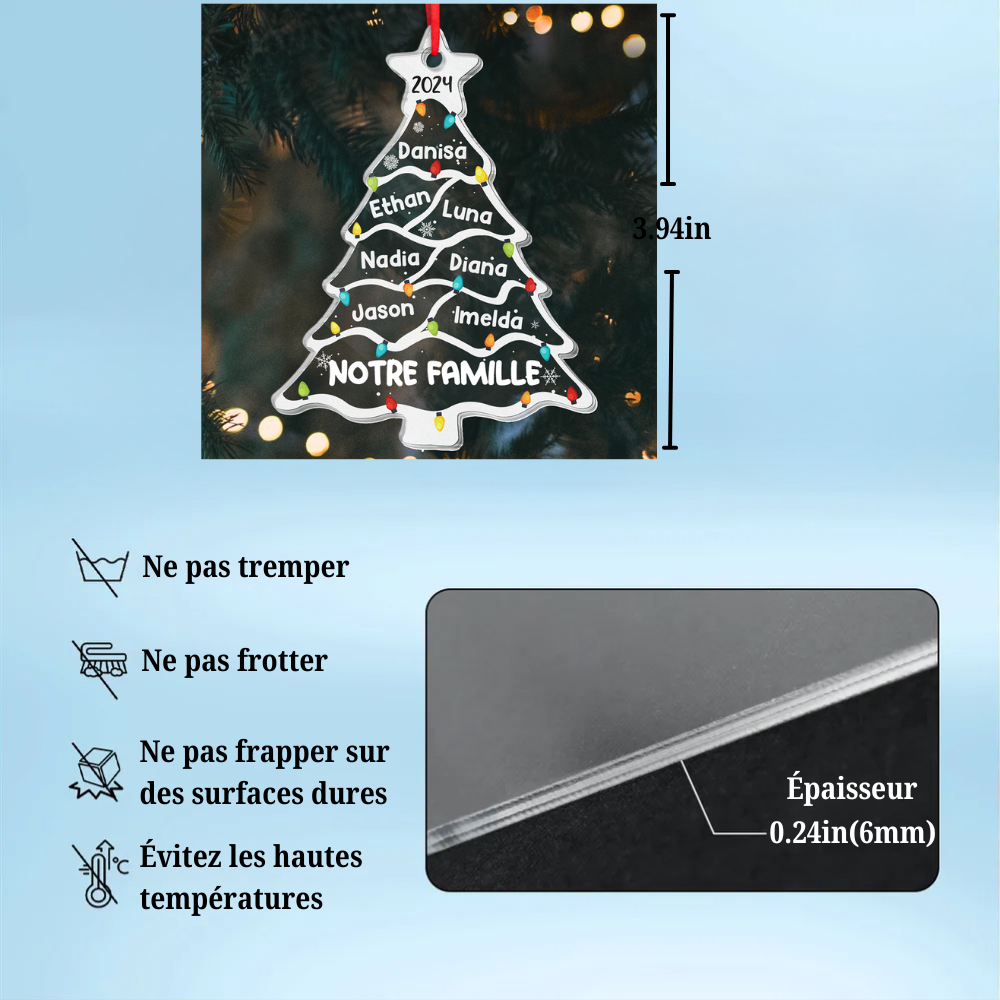 Arbre de famille - Ornement de Noël individuel