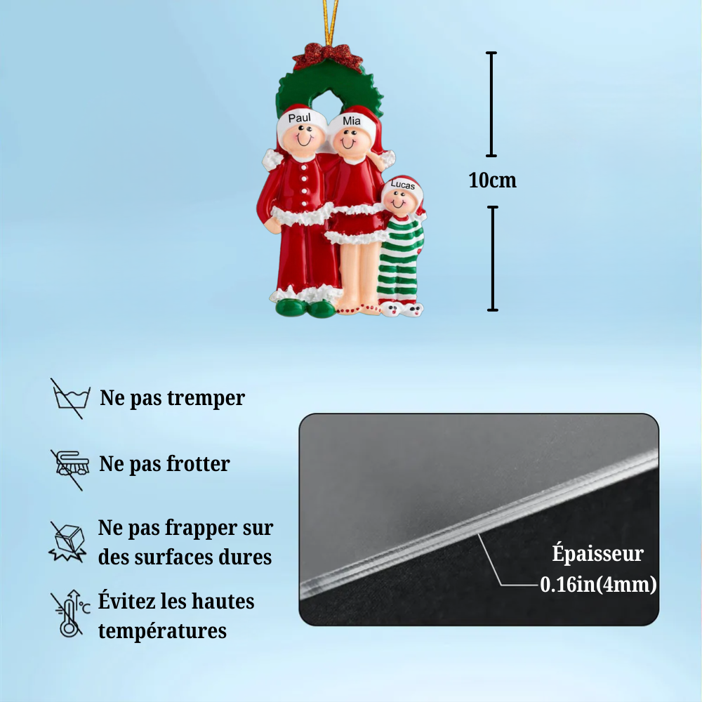 Décorations de Noël Famille avec 3-6 noms