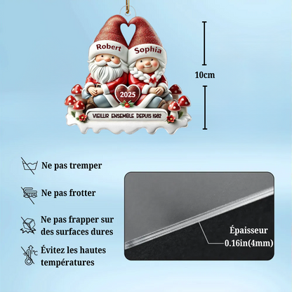 Ornement plat– « Couple de lutins »