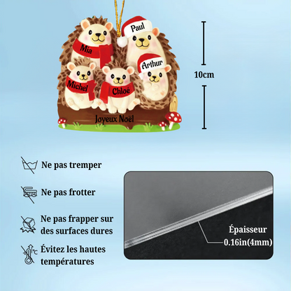 Décorations de Noël de la famille Hérisson