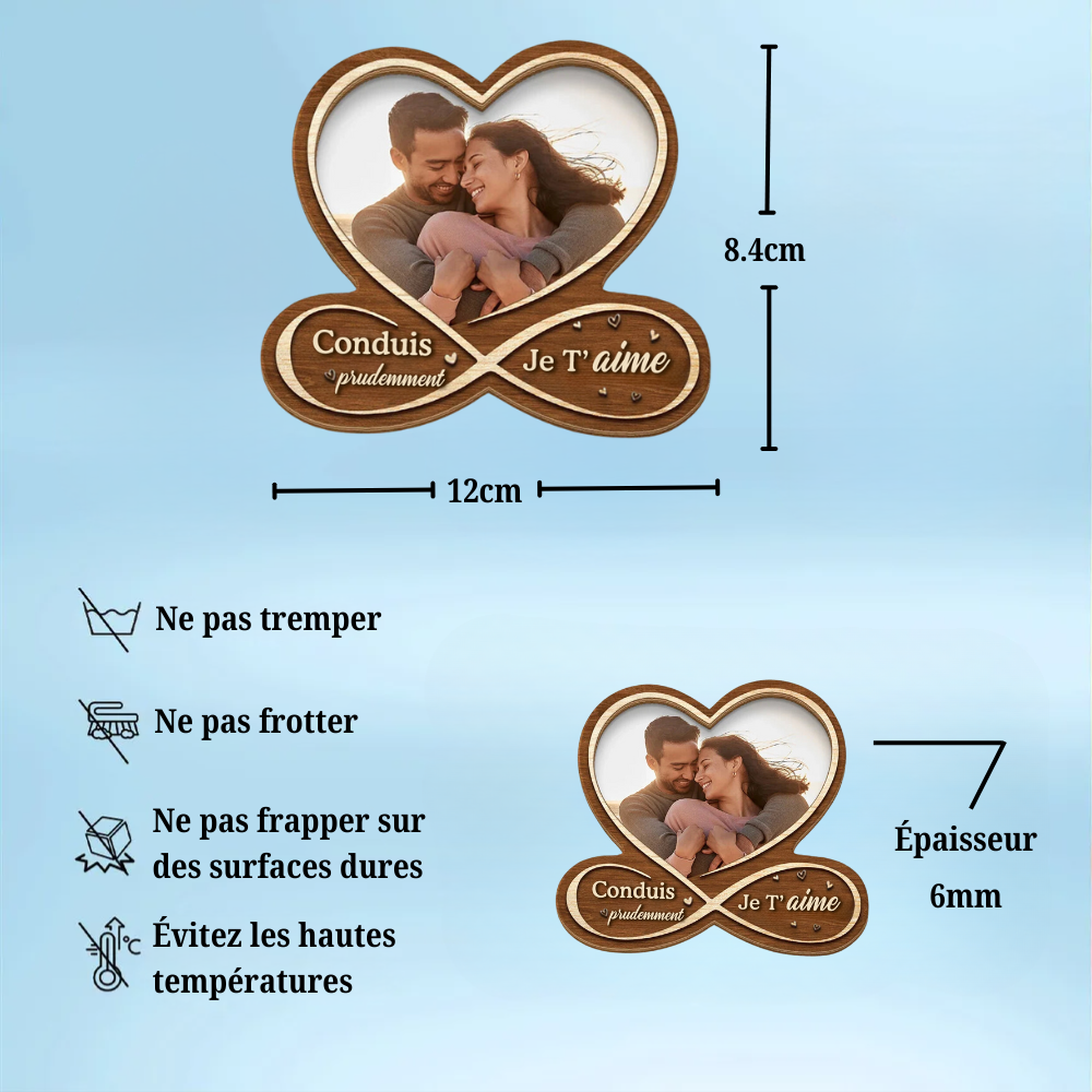 Conduis prudemment - Clip pare-soleil personnalisé pour couples