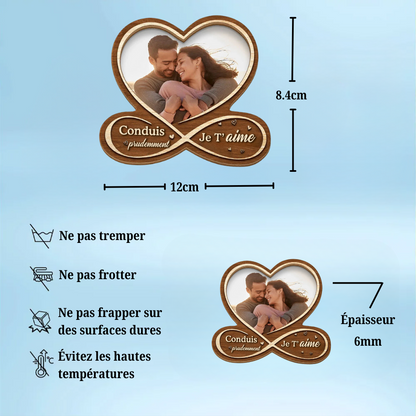 Conduis prudemment - Clip pare-soleil personnalisé pour couples