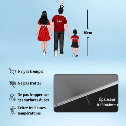 Pendentif en acrylique pour parents et enfants avec impression recto verso