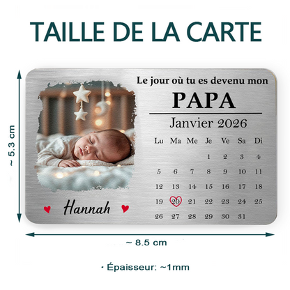 Carte portefeuille avec photo et calendrier – Wallet Card pour papa, maman, papi et mamie