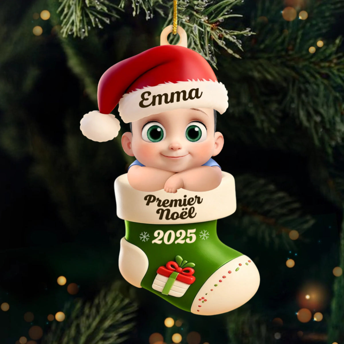 Premier Noël 2025 - Pendentif en acrylique Orement de Noël avec bébé