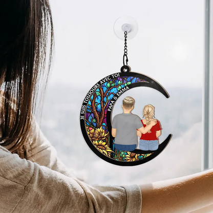 Toujours avec toi – Attrape-soleil personnalisé avec motif de lune