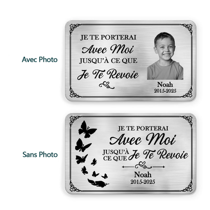 Carte de portefeuille personnalisée avec photo – Souvenir de deuil