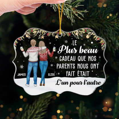 Orement personnalisé en acrylique Décoration de Noël pour frère et sœur