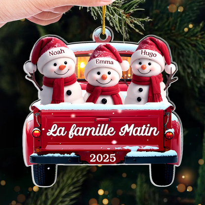 Orement acrylique Décoration de Noël personnalisée avec des bonhommes de neige pour famille
