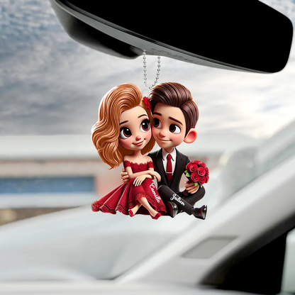 Porte-voiture en acrylique – Cadeau personnalisé pour couple