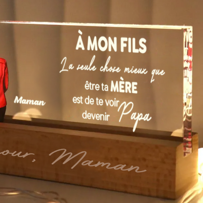 Lampe de nuit personnalisée pour le fils pour la fête des pères