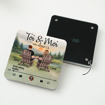 Aimants musicaux « Lever du soleil » avec couple et texte