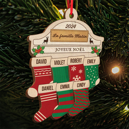 Bas de Noël-Bois Pendentif de Noël Personnalisable Décorations de Noël