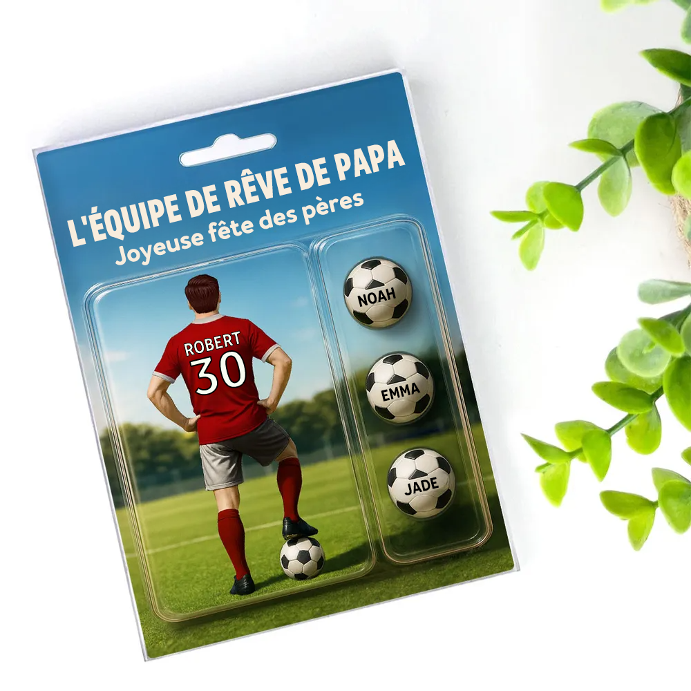 « L'équipe de rêve de papa ! » – Plaque acrylique personnalisée pour papa