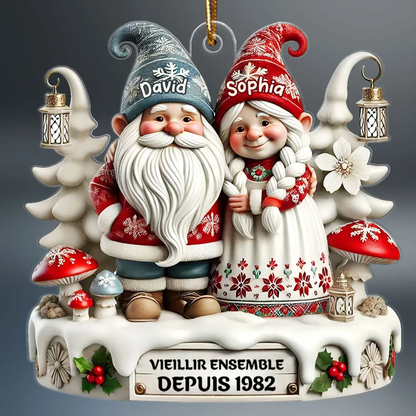 vieillir ensemble depuis-– Couple de lutins Pendentif de Noël