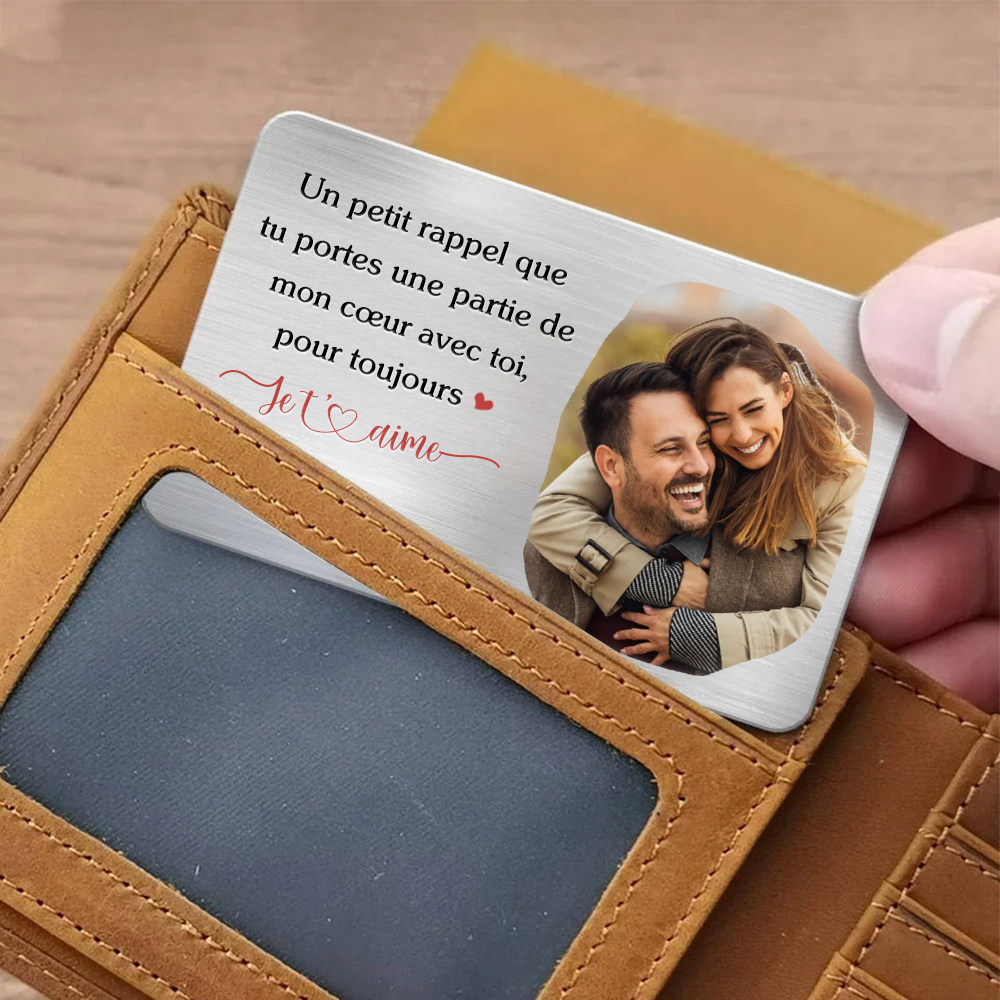 Une carte portefeuille souvenir avec photo Cadeau pour homme