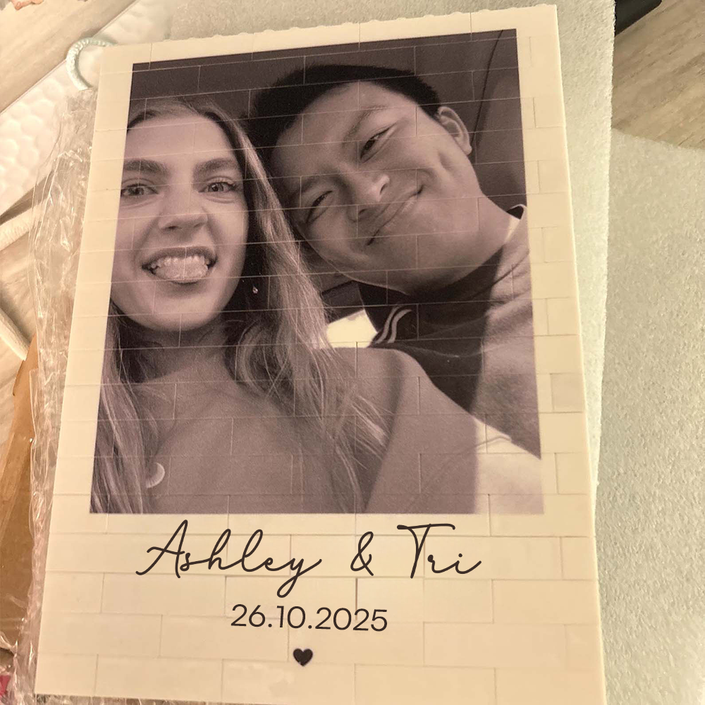 Puzzle personnalisé en briques avec photo pour couple