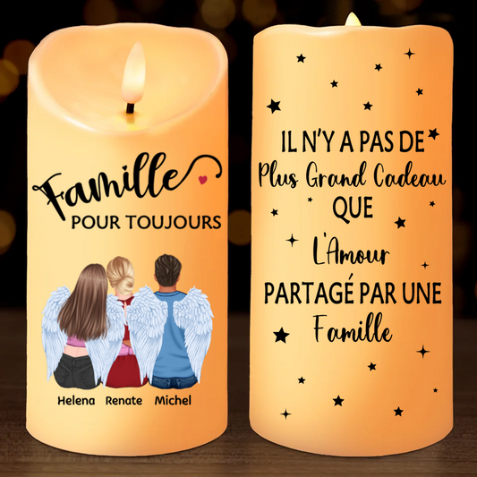 Bougie LED personnalisée pour la famille et les meilleurs amis