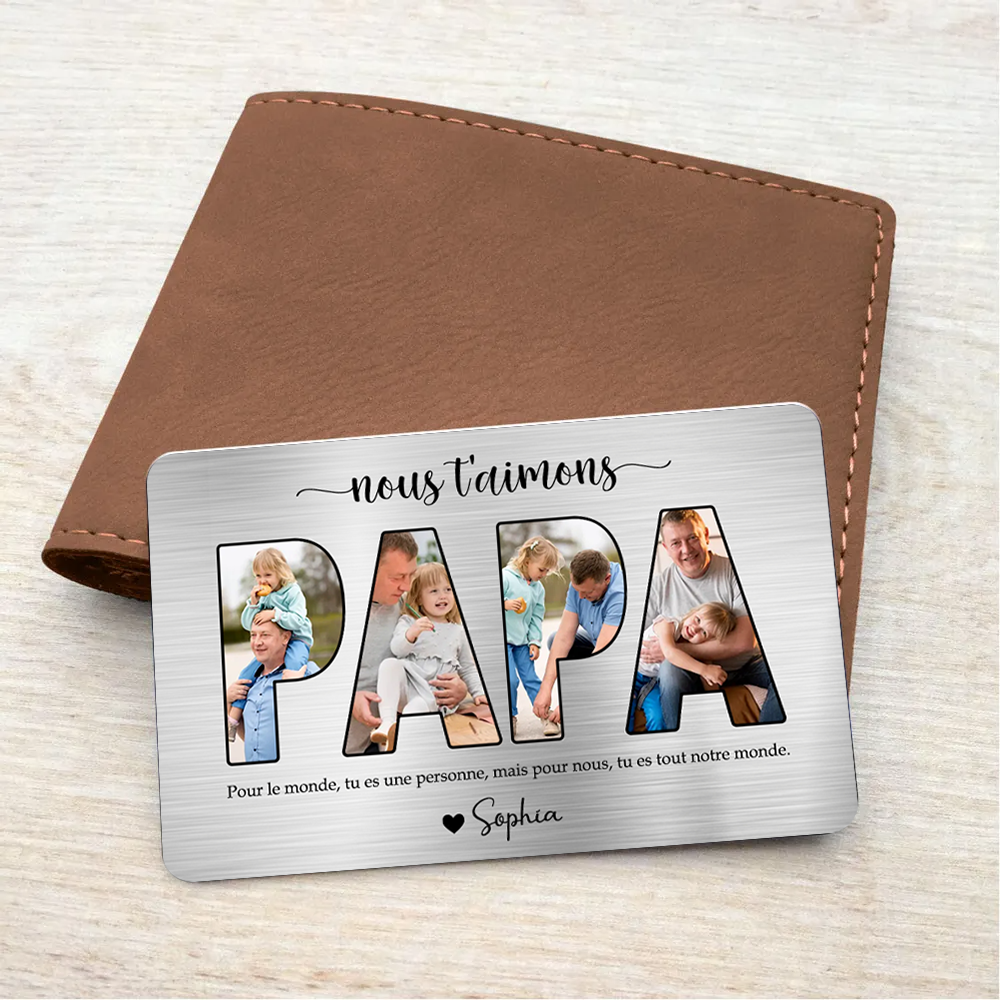 PAPA Wallet Card - Carte portefeuille personnalisée avec photos