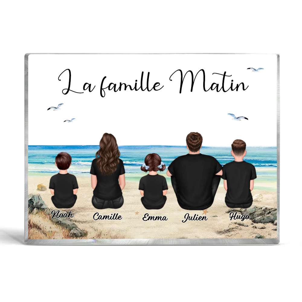 Bloc acrylique avec 2 à 10 personnes, texte et noms personnalisés Cadeau pour la famille