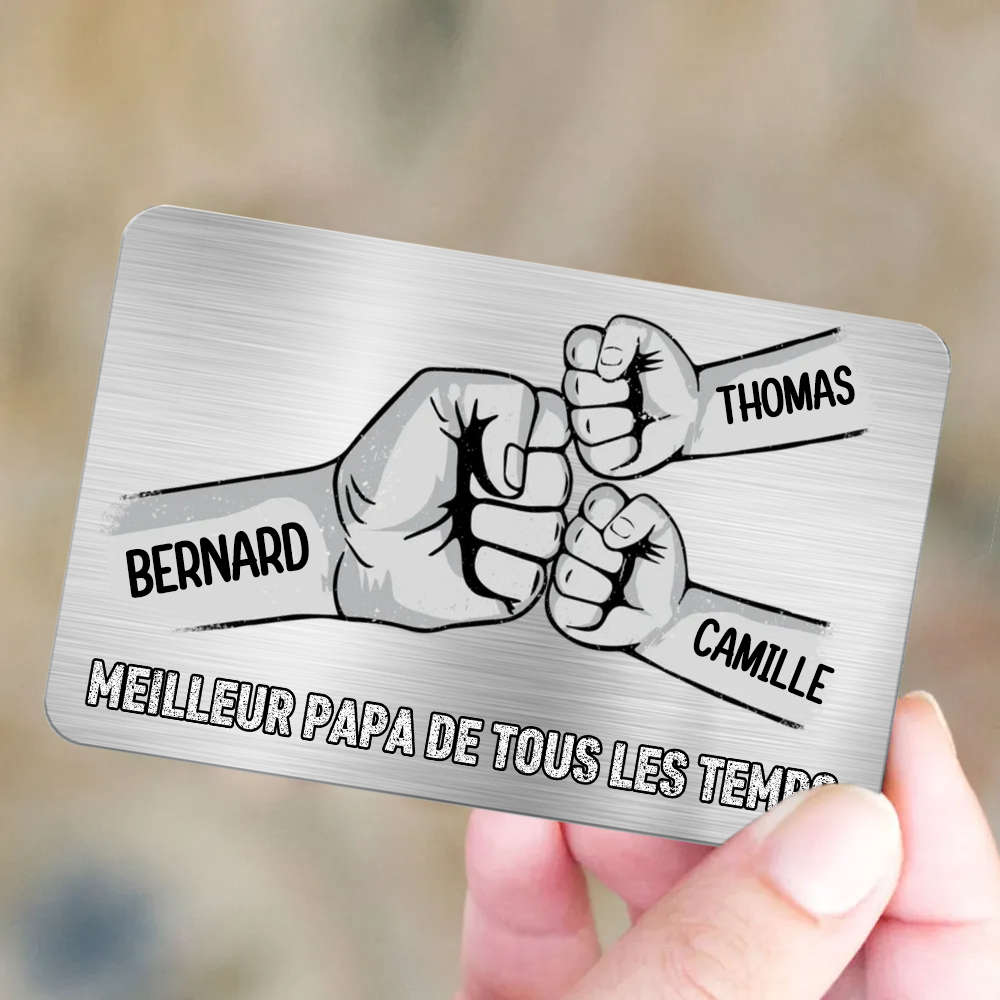Carte portefeuille personnalisée avec empreinte de main Wallet Card pour papa