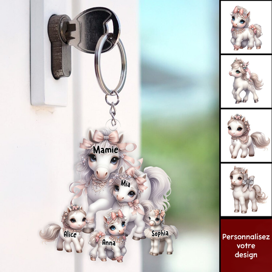 Porte-clés en acrylique personnalisé – Poney