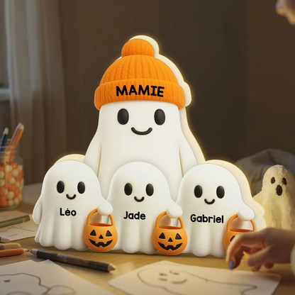 Boîte lumineuse personnalisée “Bouh” – Décoration d’Halloween pour Mamie