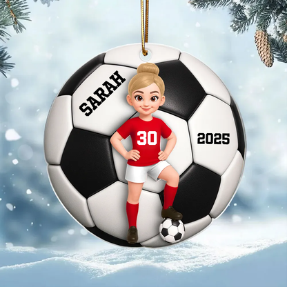 Pendentif en acrylique personnalisé avec enfant footballeur – Cadeau pour garçon et fille de football