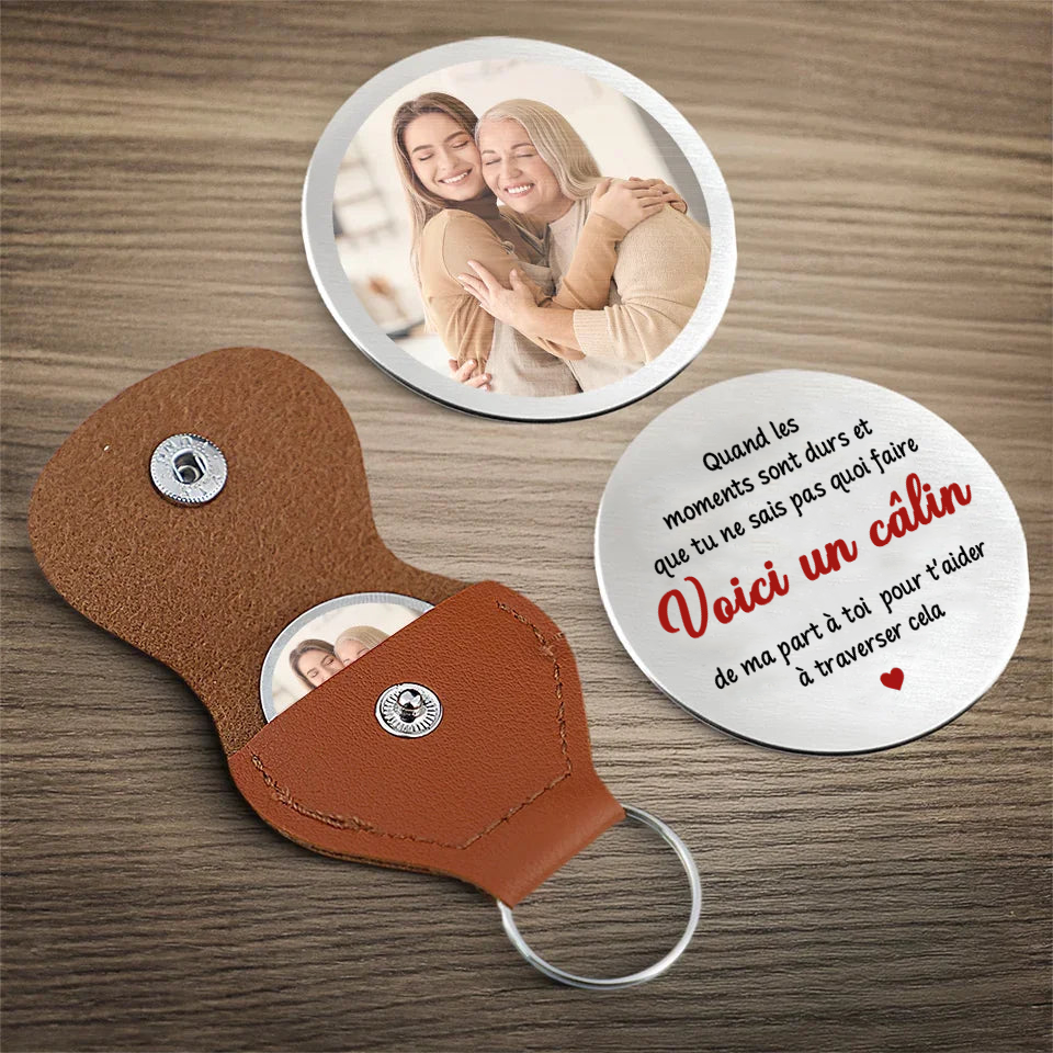 Étreinte de poche avec photo pour la famille