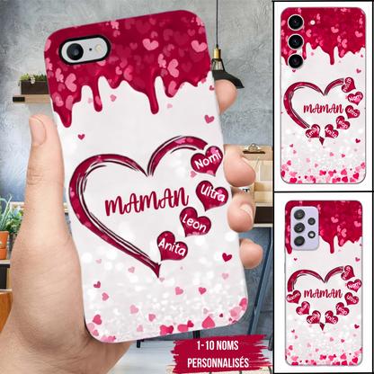 Coque personnalisée en silicone avec coeur pour Iphone Samsung