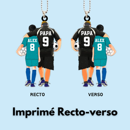 Porte-clé personnalisé Père et Enfant – Thème Football