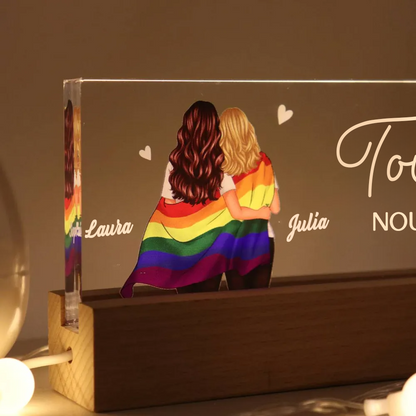 Veilleuse LED personnalisée pour les couples LGBT