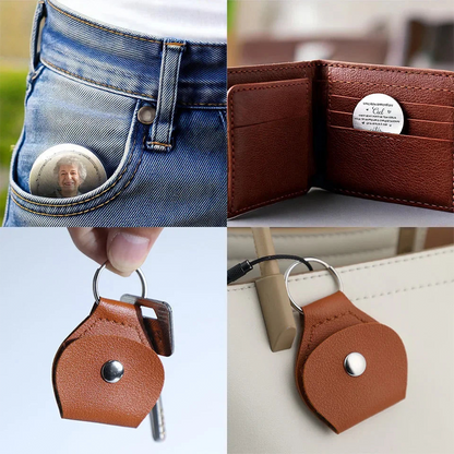 Câlin de poche avec photo – Cadeau de deuil personnalisé