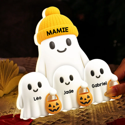 Boîte lumineuse personnalisée “Bouh” – Décoration d’Halloween pour Mamie