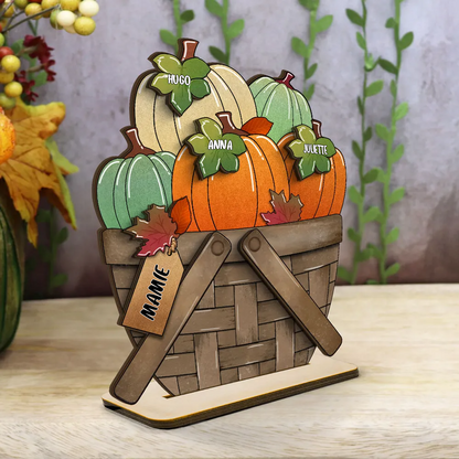 Plaque en bois personnalisée avec citrouilles – Cadeau pour Mamie