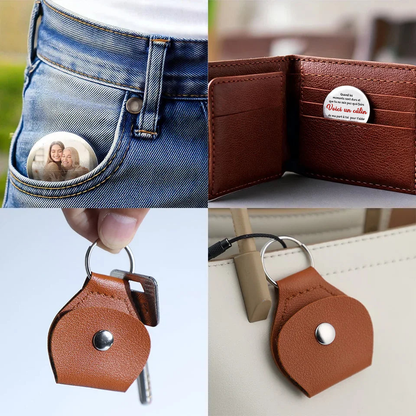 Étreinte de poche avec photo pour la famille