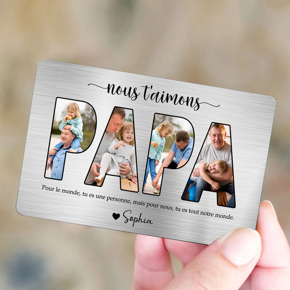 PAPA Wallet Card - Carte portefeuille personnalisée avec photos