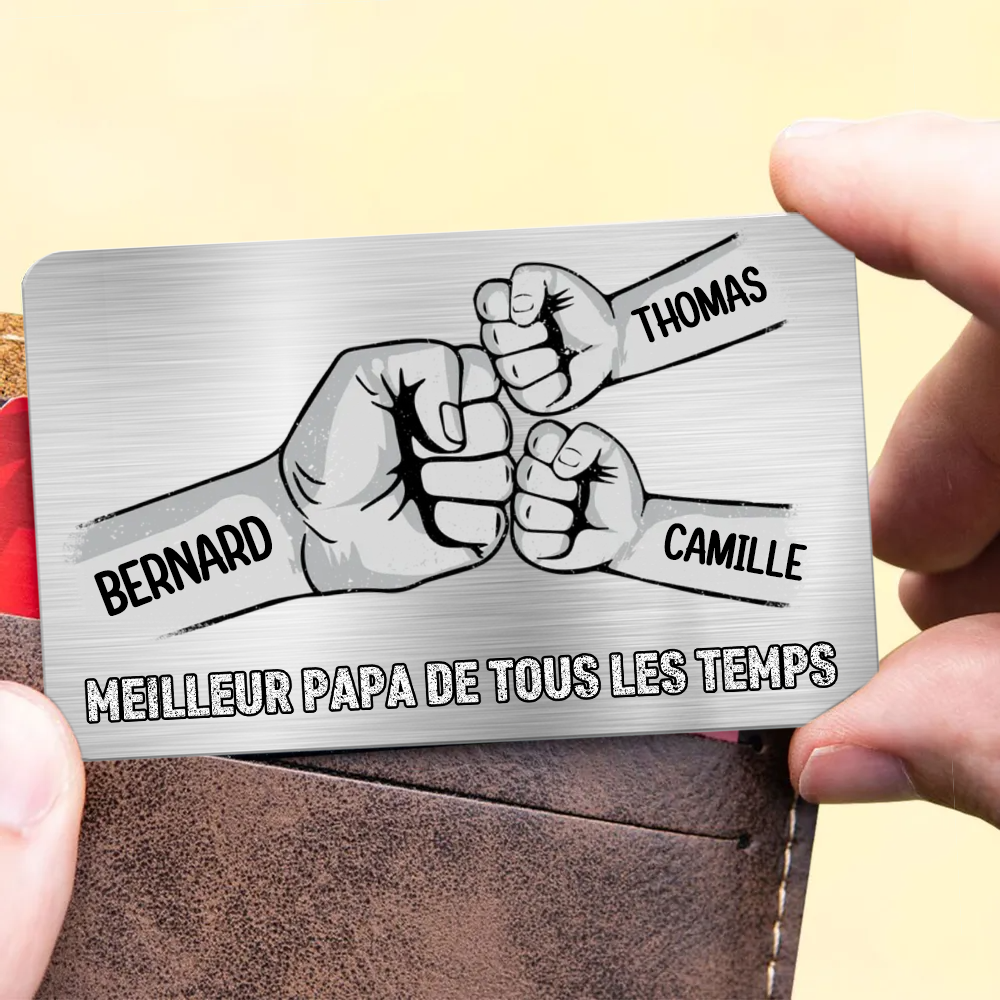 Carte portefeuille personnalisée avec empreinte de main Wallet Card pour papa