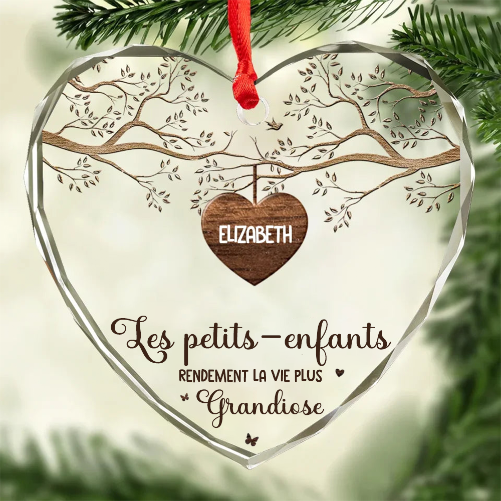 Pendentif de Noël personnalisé Arbre généalogique avec noms pour la famille