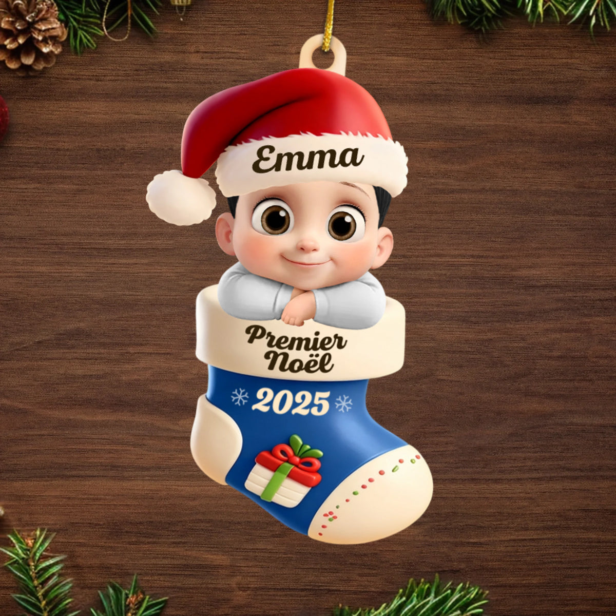 Premier Noël 2025 - Pendentif en acrylique Orement de Noël avec bébé