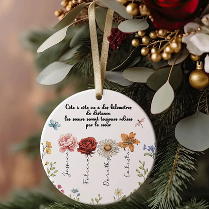 Ornement en céramique personnalisé – cadeau pour sœurs et meilleures amies
