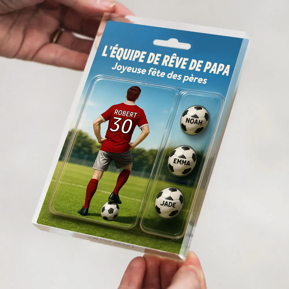 « L'équipe de rêve de papa ! » – Plaque acrylique personnalisée pour papa